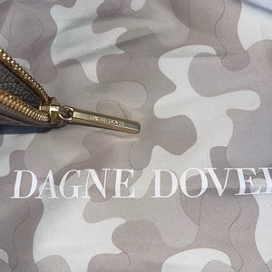 Dange Dover Elle Snake Embossed Small Wristlet Grey Leather Clutch